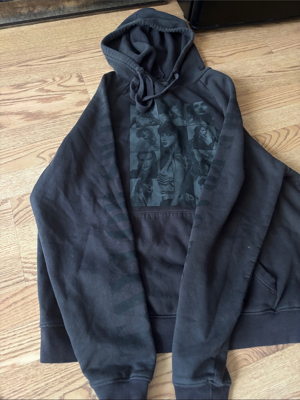 Taylor Swift Black Graphic Hooded Sweatshirt